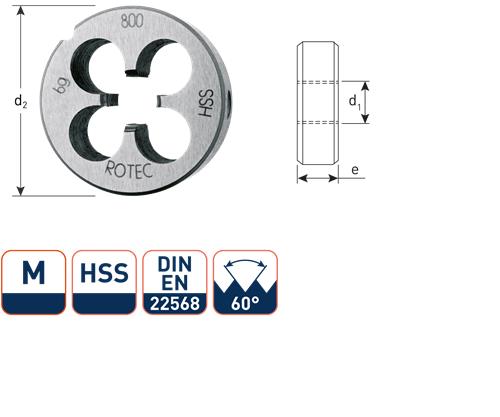 Rotec runde Schneidplatte M3 20x5 HSS