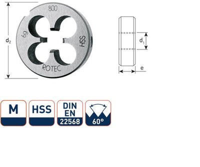 Rotec runde Schneidplatte M3 20x5 HSS