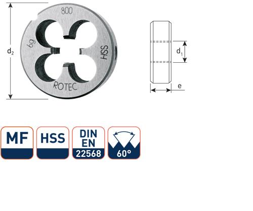 Rotec runde Schneidplatte MF8x1 HSS