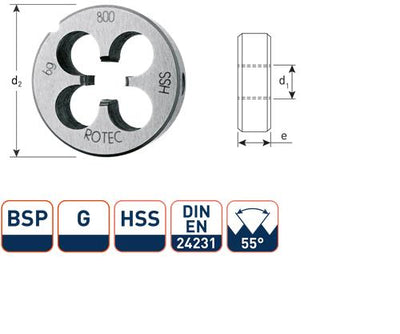 Rotec runde Schneidplatte BSP G1 HSS