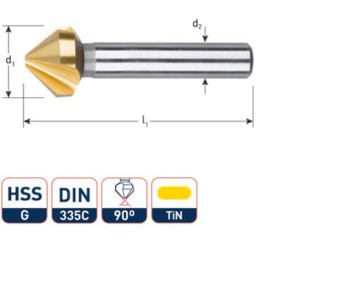 Rotec Senkfräser 60gr. 3-Schneider 10,0 mm