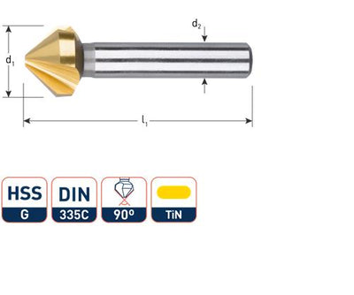 Rotec Senkfräser 60gr. 3-Schneider 16,0 mm
