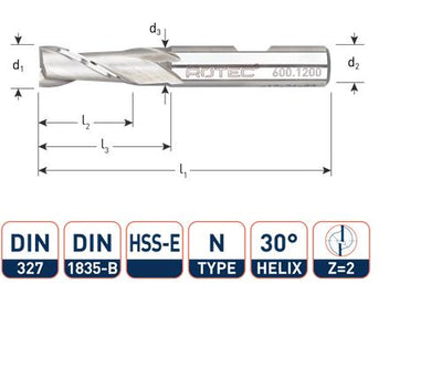 Rotec Keilnutfräser kurz DIN327 6,0 mm Weldon (U)