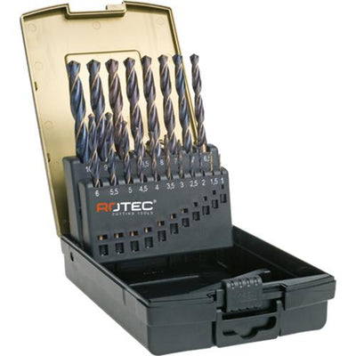 Rotec Spiralbohrer-Set 1-10x0,5mm HSS-R 19-teilig