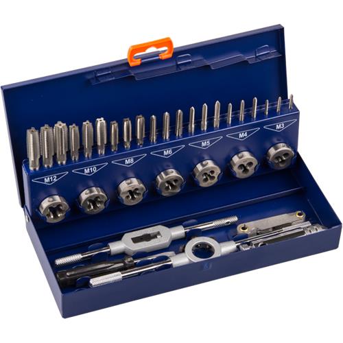 Rotec Handgewindebohrer-Schneideinsätze-Set 33-teilig M3-M12
