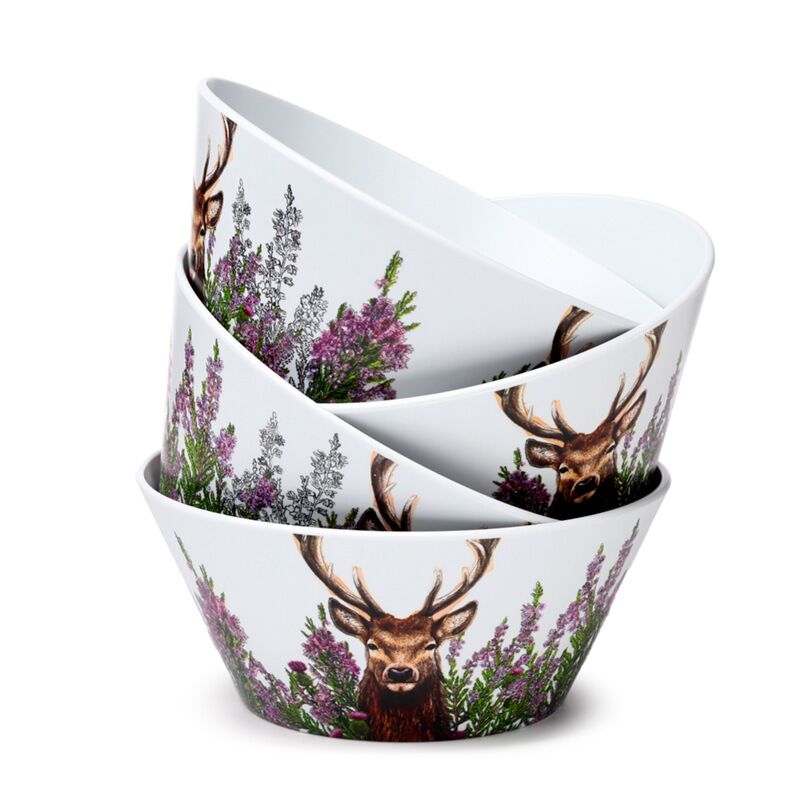 Wildhirsch -Set von 4 nachhaltigen RPET -Picknickschalen