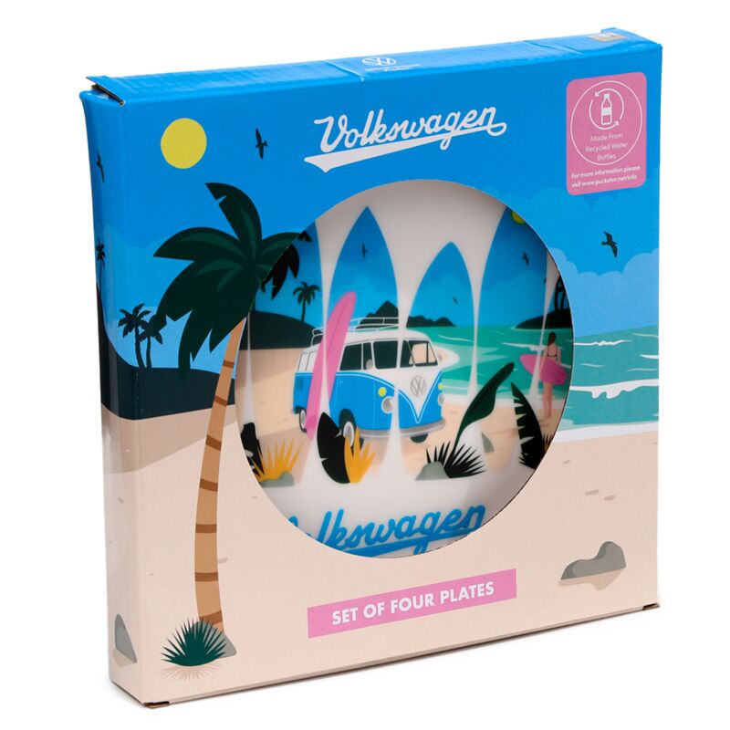VW T1 Volkswagen Van Waves Set von 4 nachhaltigen RPET -Picknickzeichen