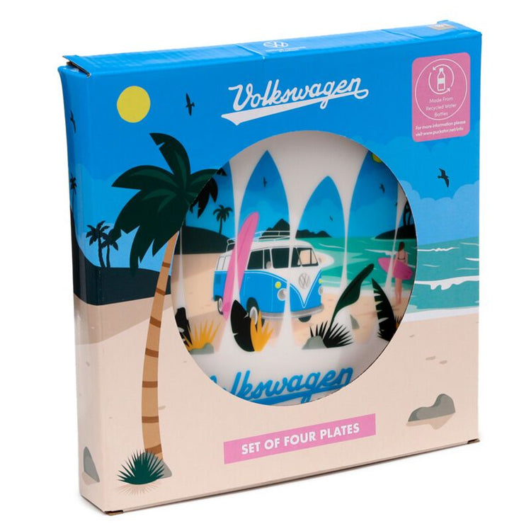 VW T1 Volkswagen Van Waves Set von 4 nachhaltigen RPET -Picknickzeichen