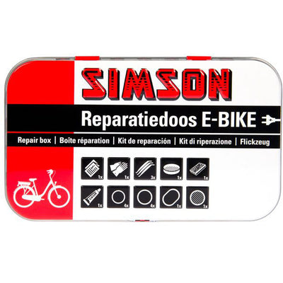 Reparatursatz E-Bike Aluminium rot weiß 14-teilig