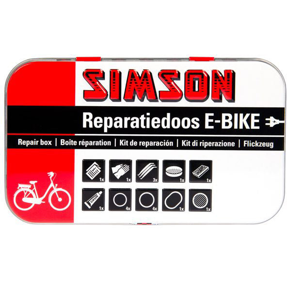 Reparatursatz E-Bike Aluminium rot weiß 14-teilig