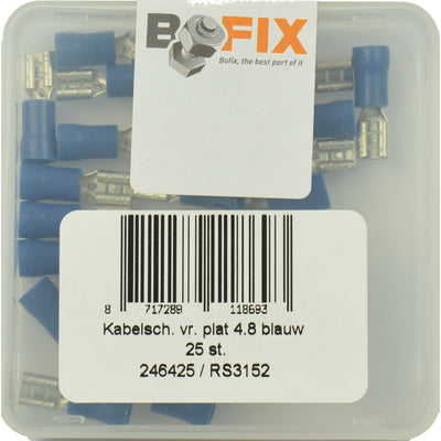 Bofix Cable Shoe Ampere Frau Plat 4,8 mm blau (25st)