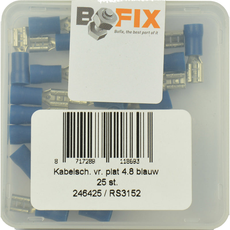Bofix Cable Shoe Ampere Frau Plat 4,8 mm blau (25st)