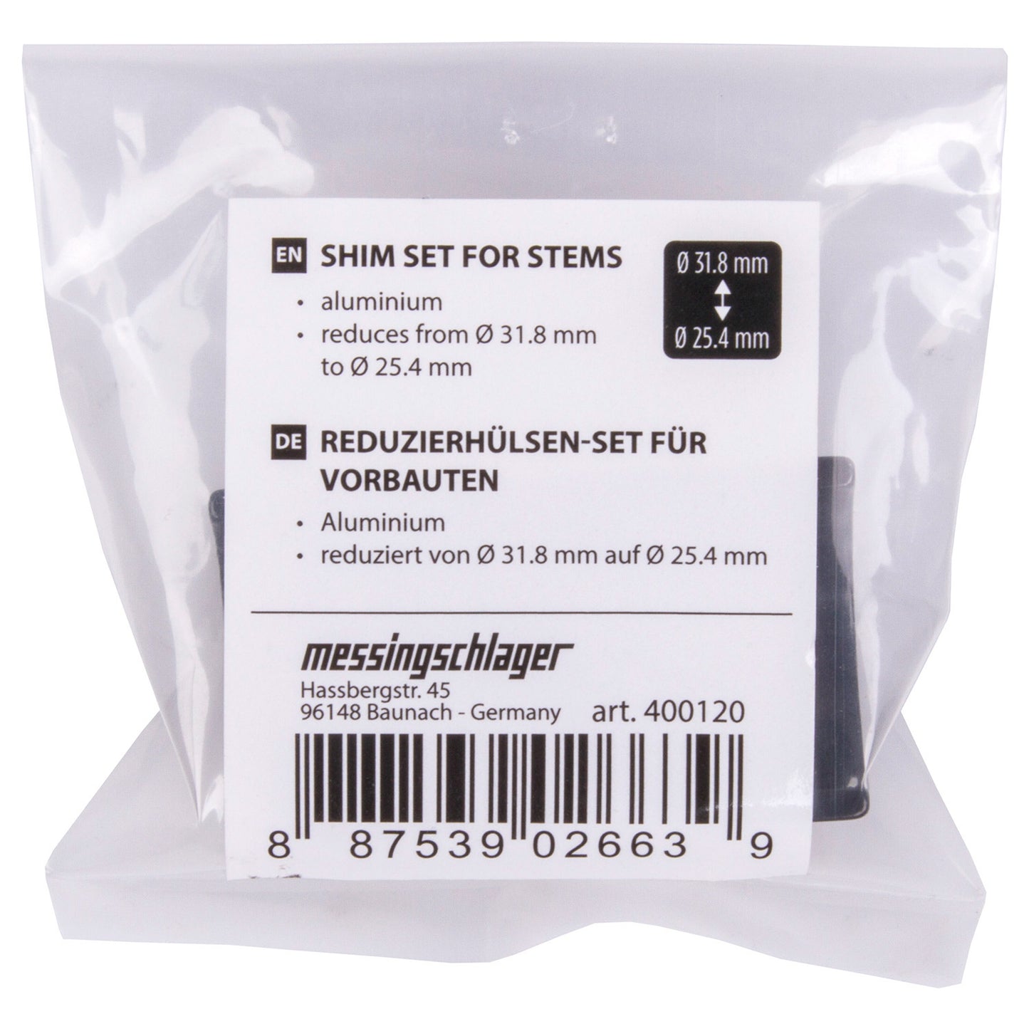M-Wave M-Wave Fill Set (2x) Senden Sie 31,8 mm auf 25,4 mm schwarz