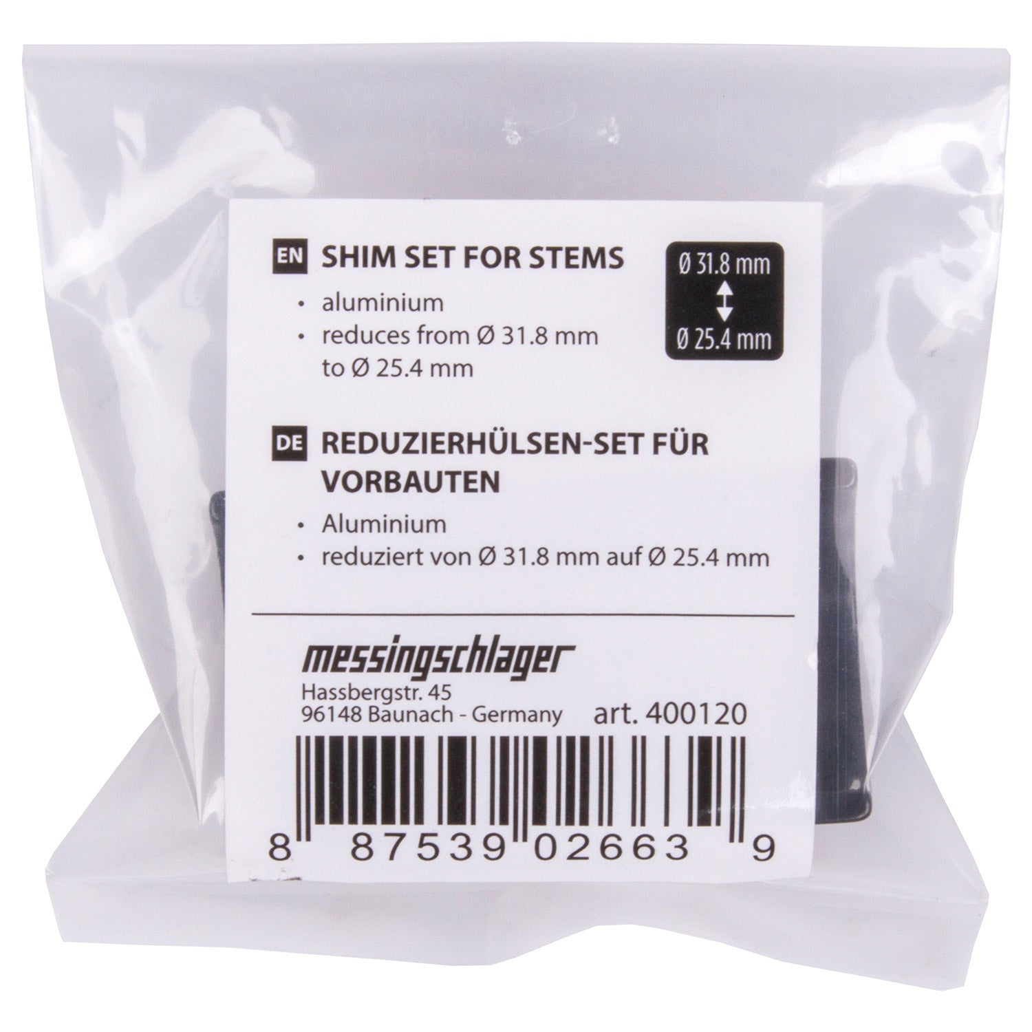 M-Wave M-Wave Fill Set (2x) Senden Sie 31,8 mm auf 25,4 mm schwarz
