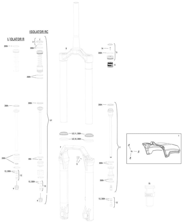 RockShox Federgabel Domain Gold Isolator RC3 27,5 + 29 Boost Sus.Fork RS Dom.Gold ist. rc3 27,5 + 29 Boost 150 mm
