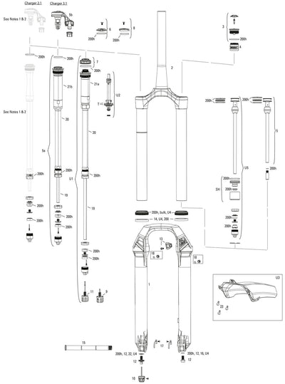 Rockshox Sus.fork RS Lyrik Ult.RC2 27,5 Boost Red 140mm