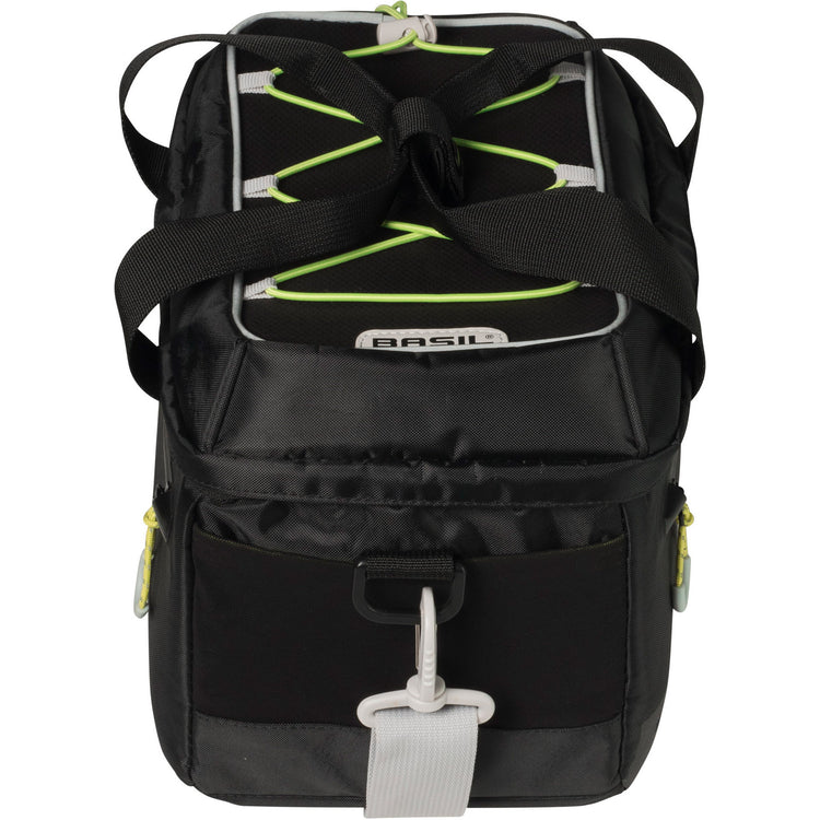 Basil Miles Trunkbag - Sportliche schwarze Gepäcktasche für Sportbegeisterte - 7L - Black Lime