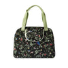 Basil Wanderlust Carry All Bag - schwarze Fahrradhandtasche mit buntem Vogeldruck