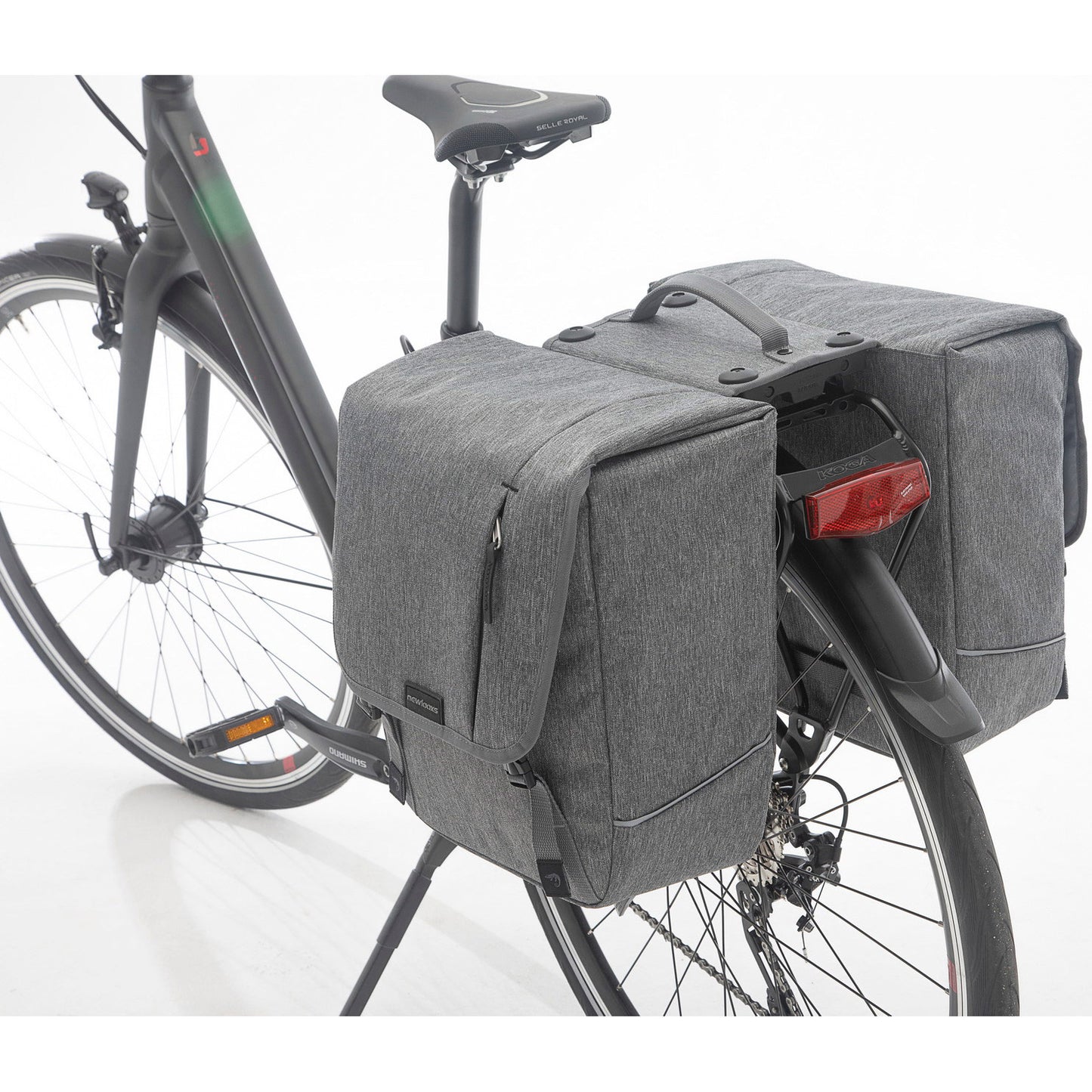 Nova Double - Doppelte Fahrradtasche, grau, wasserabweisend