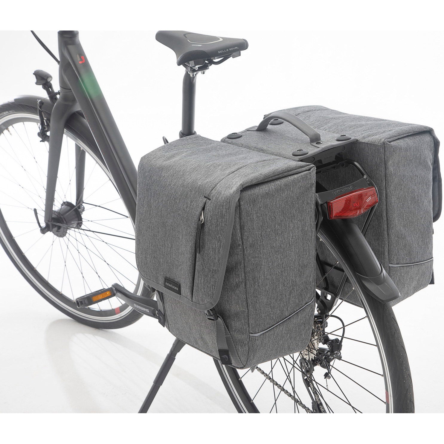 Nova Double - Doppelte Fahrradtasche, grau, wasserabweisend