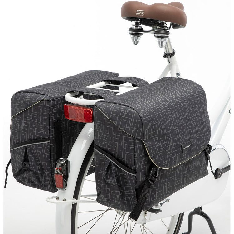 Mondi Joy Doppelfahrradbeutel - Wasser -Repellent Polyester - Schwarz - 38L