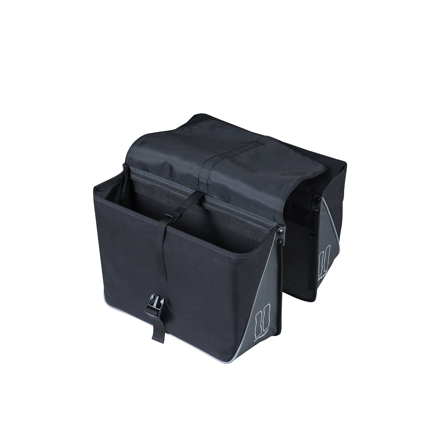 Basil Forte doppelte Fahrradtasche, schwarz schwarz, wasserabweisend, 35L