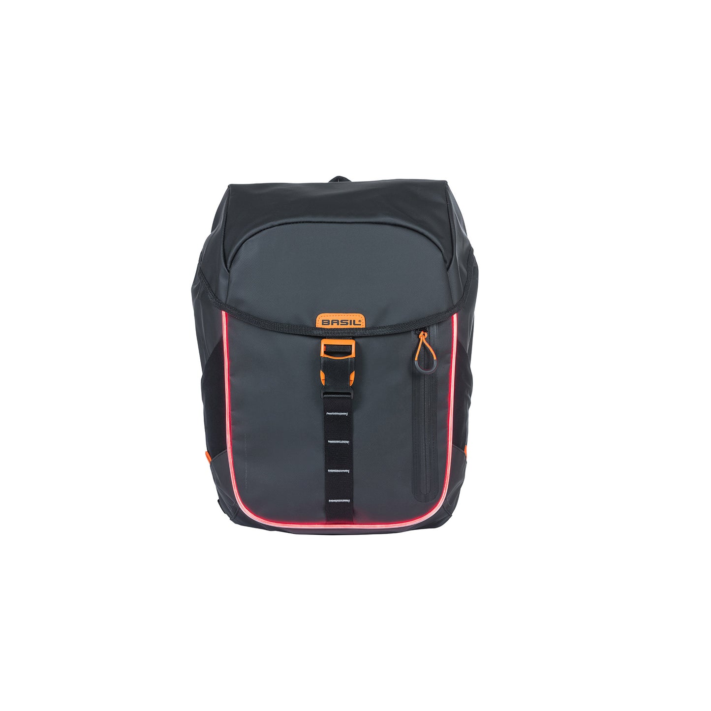 Basil Miles Tarpaulin Fahrradrucksack Nordlicht – Wasserdichter schwarzer Rucksack für Radfahrer – 17L – Unisex – Sportlich – Schwarz