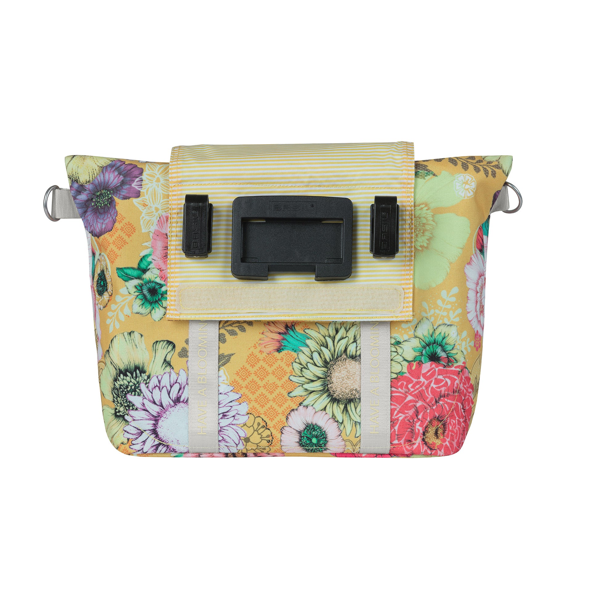 Basilikum Bloom Field Fahrradhandtasche - langlebig, kompakt, gelb