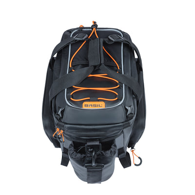 Basilikum Miles XL Pro-Gepäck-Bedrohungstasche, schwarzer Orange, wasserdicht, 9-36L, geeignet für Elektrofahrräder