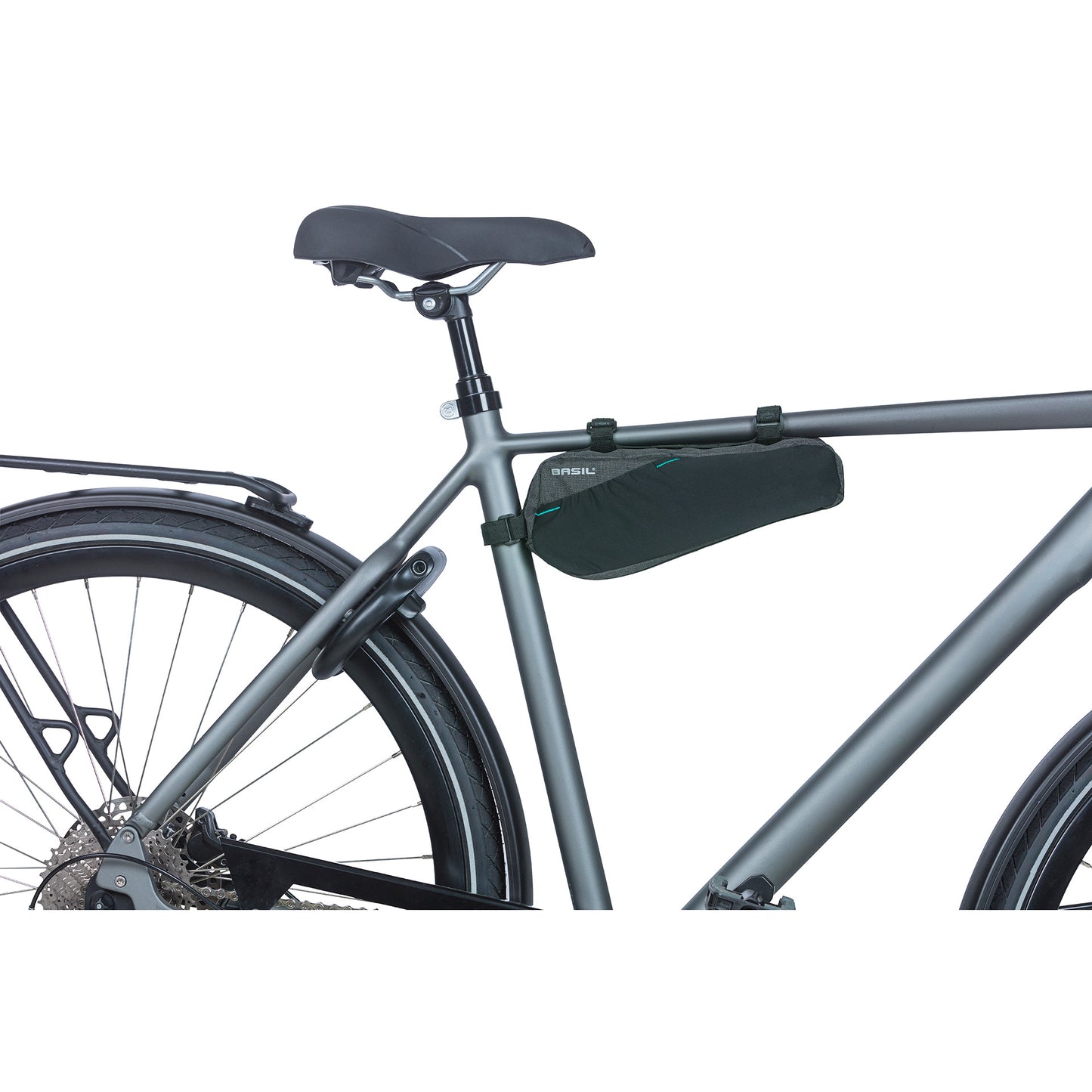 Basilil Discovery 365d Frametas M - Sporty Compact Bicycle Bag für Herren Ladies Bike - 1,8 l - Schwarzer Nahkampf