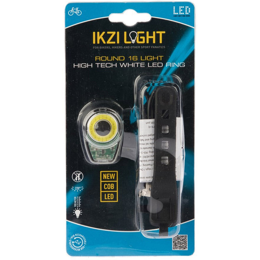 Ikzi-Light-Scheinwerfer Runde16 mit weißem Cob-LED-Ring USB