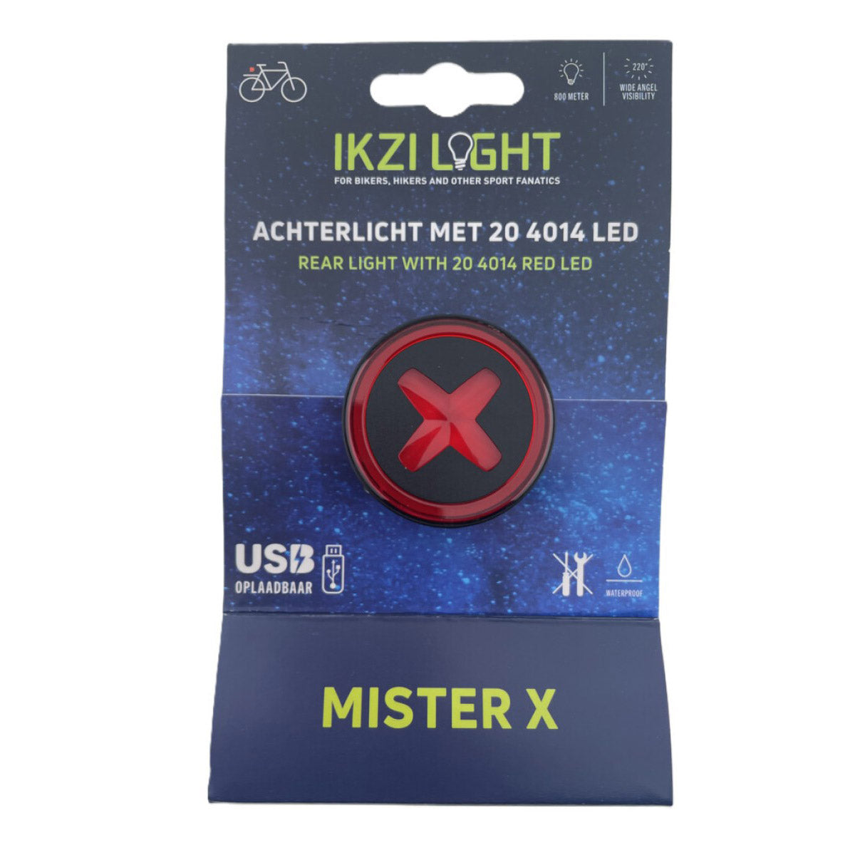 Ikzilight Taillight Mr X 4014 LED USB wiederaufladbar