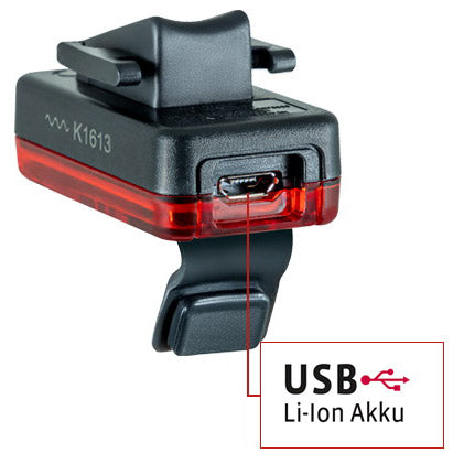 Vdo eco light rot rl plus usb rücklicht li-on batterie+bremslicht an aus