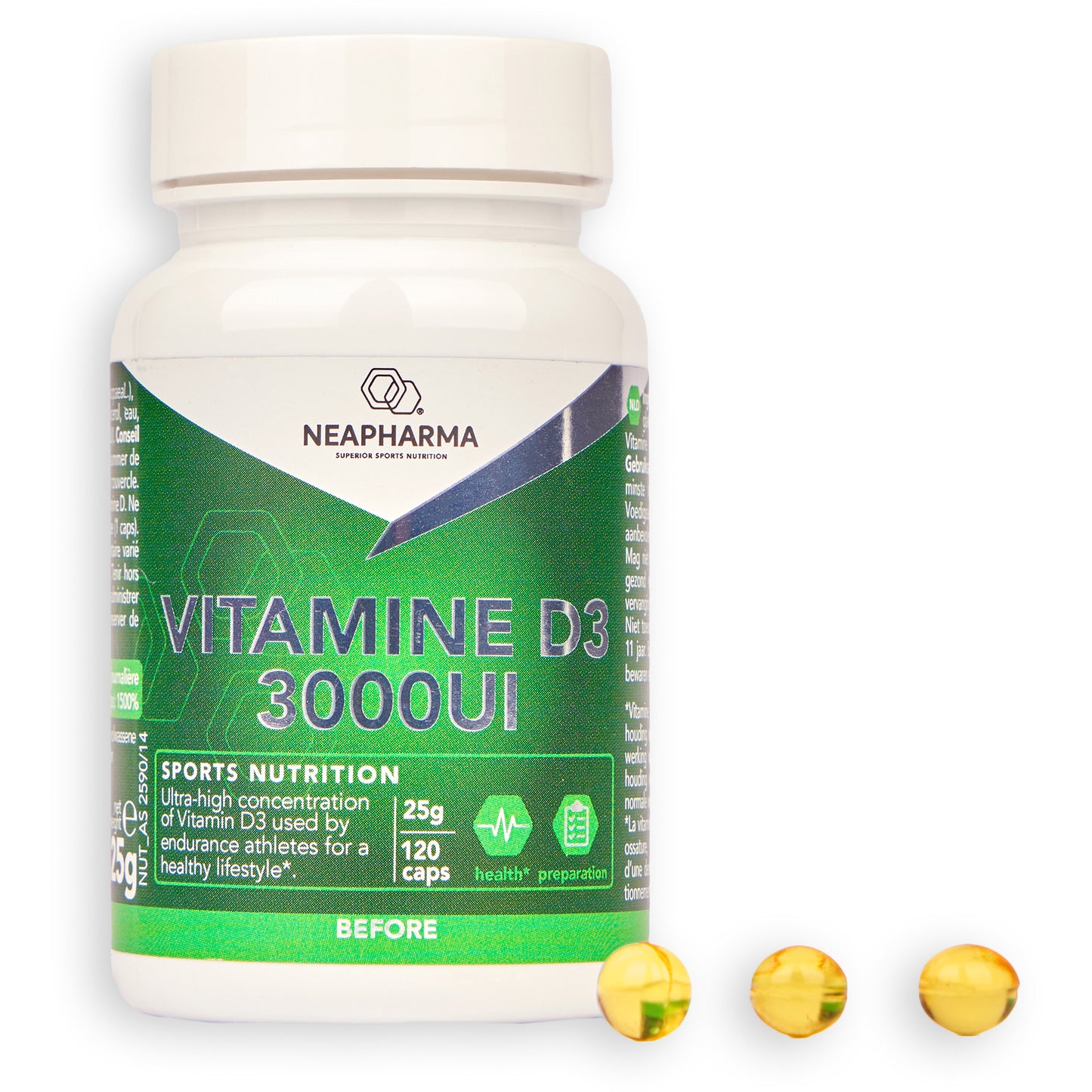 Neafarmma -Neafarmakapseln Vitamin D3 3000iu Pot (120.)