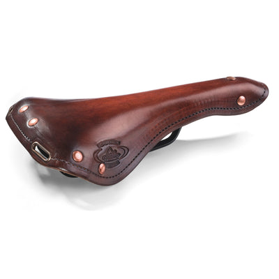 Monte Grappa Sattel Feder schmal Charleston Sport Leder D-braun