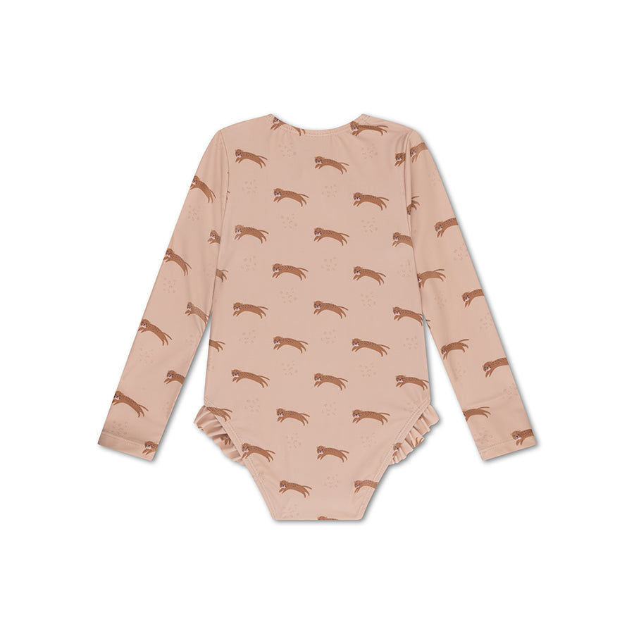 Roamer | Beige Girls UV Badeanzug mit langen Ärmeln