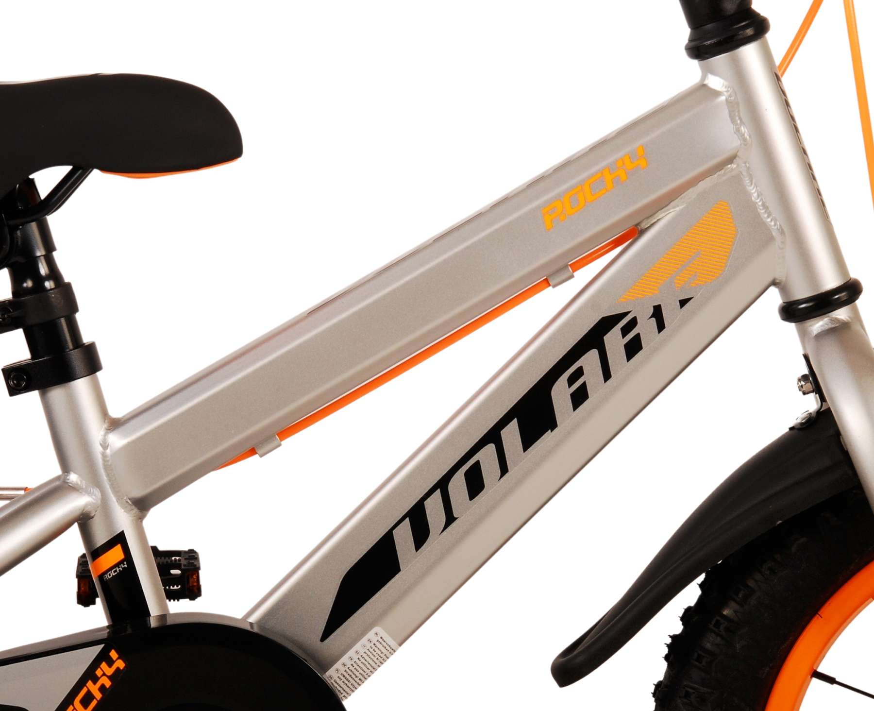 Volare Rocky Children's Bicycle - Jungen - 14 Zoll - Grau - Zwei Handbremsen