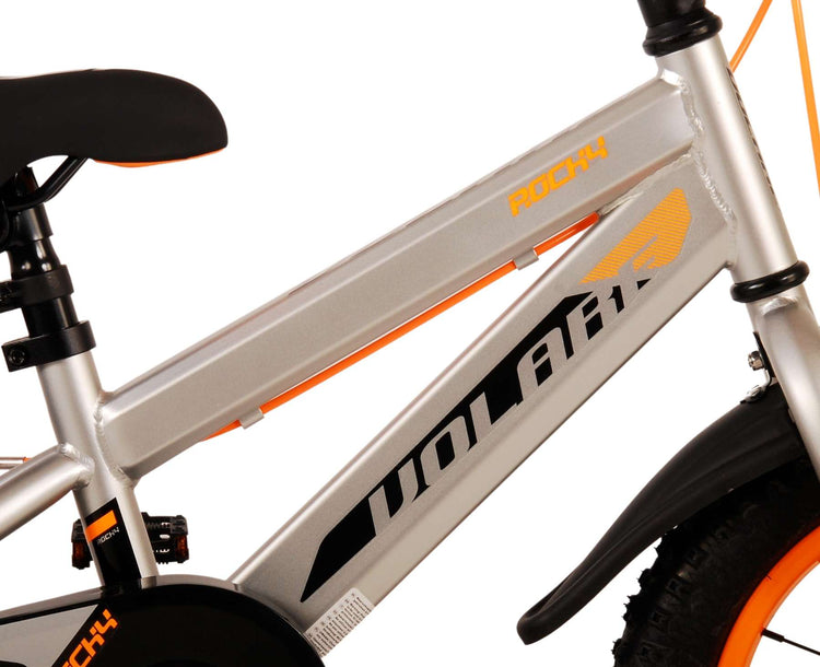 Volare Rocky Children's Bicycle - Jungen - 14 Zoll - Grau - Zwei Handbremsen