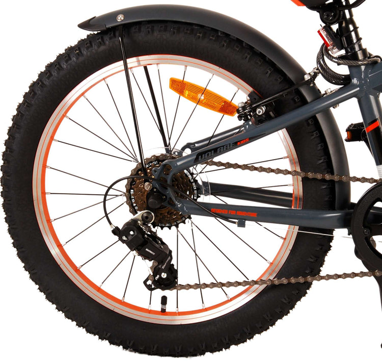 Volare Rocky Children's Bicycle - 20 Zoll - Grauorange - 6 Geschwindigkeit - Prime Collection