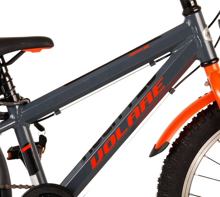 Volare Rocky Children's Bicycle - 20 Zoll - Grauorange - 6 Geschwindigkeit - Prime Collection