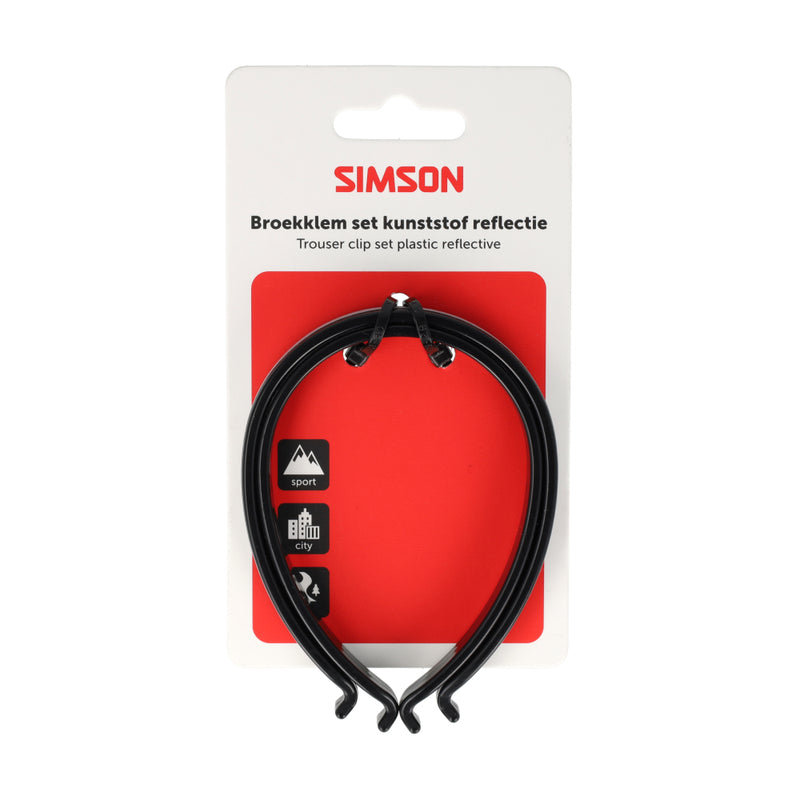 Simson Hosenklammern aus Kunststoff mit Reflexion