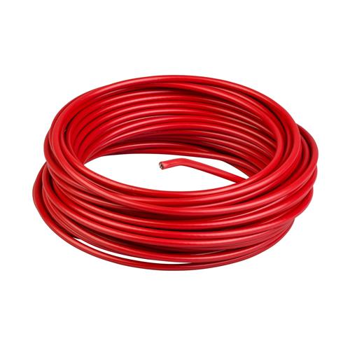 Preventa-Kordelzug aus Stahldraht aus rotem Kunststoff. Rolle von 10,5 m