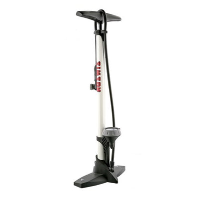 Fahrradpumpe mit Manometer Stahl 61 cm weiß (020601)