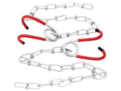 Aufhängeketten mit Haken rot silber 2 Stk
