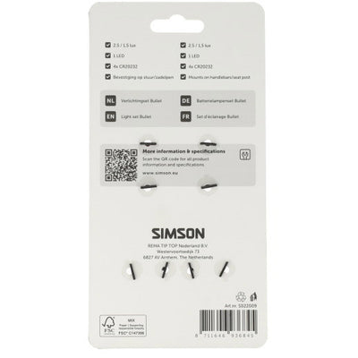 Simson Beleuchtungsset Bullet Battery LED 2,5 1,5lux