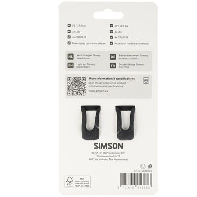 Simson Beleuchtungsset Simmy Akku LED 29 13,5lux