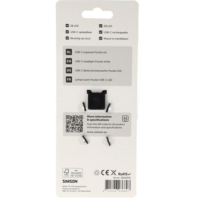 Simson USB-C LED-Taschenlampe weiß
