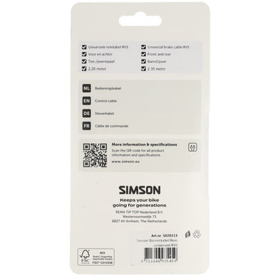 Simson Bremsinnenzug universal aus Edelstahl