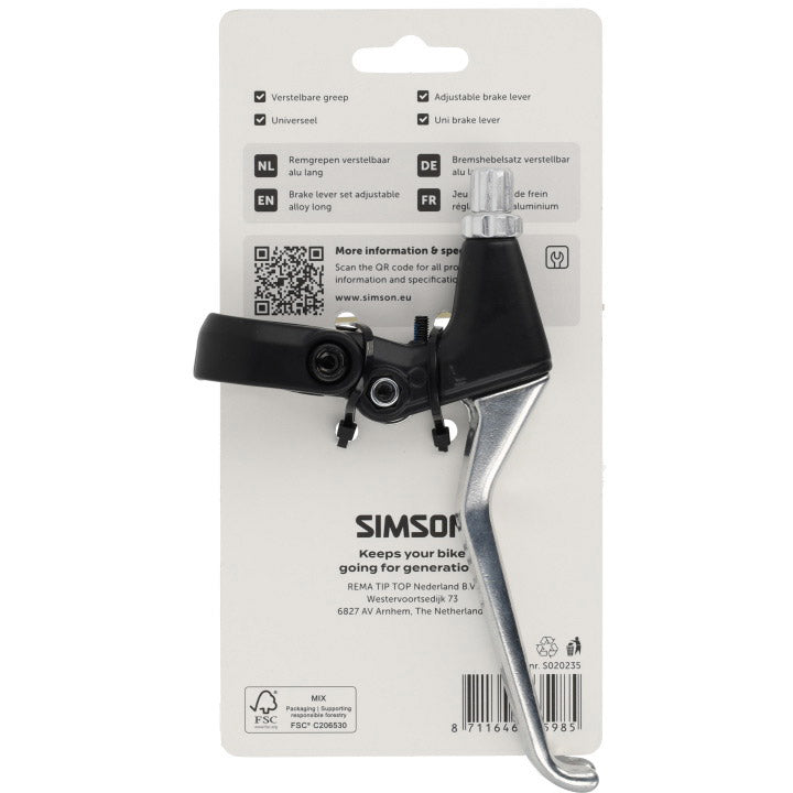 Simson Bremshebelset verstellbarer langer Griff Aluminium schwarz