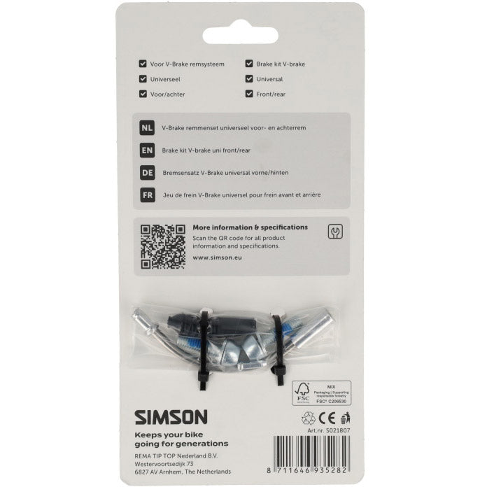 Simson V-Brake-Bremssatz als Vorder- und Hinterradbremse geeignet